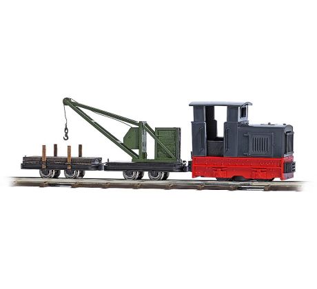 12118 - Vlak polní dráhy s lokomotivou Gmeinder a jeřábovým vozem