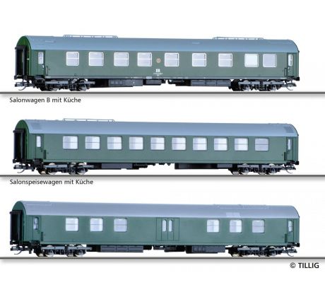01808 - Souprava tří vozů Salonního vlaku DR, třetí část