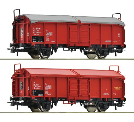 77040 - 2-dílný set vozů s posuvnými střechami Tams /Utz/ ČSD