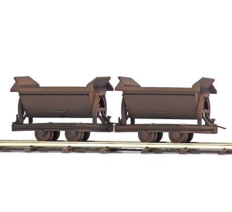 12215 - dva výklopné vozíky s imitací rzi, nebrzděné