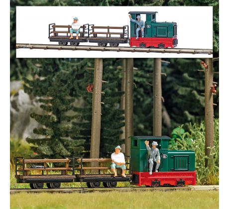 12015 - Start set polná dráhy s lokomotivou Gmeinder 15/18 a osobními vozíky