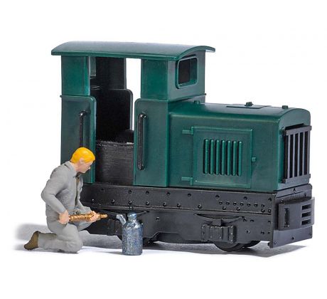 12454 - Maketa motorové lokomotivy Gmeinder 15/18, bez pohonu s figurkou