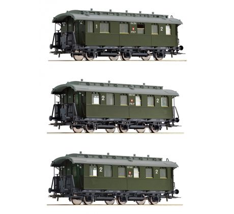 6200059 - Třivozová souprava třínápravových osobních vozů PKP (ex DRB)