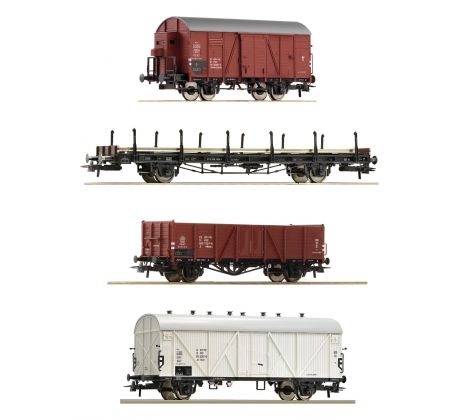 6600101 - 4.vozový set se čtyřmi nákladními vozy Polských státních drah PKP