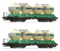 77006 - 2-dílný set vozů na přepravu cementu Uacs 451.1 ZSSK „Ekocell‟