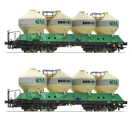77006 - 2-dílný set vozů na přepravu cementu Uacs 451.1 ZSSK „Ekocell‟