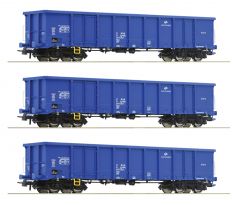 6600100 - set se třemi 4-nápravovými otevřenými nákladními vozy typu Eaons PKP Cargo