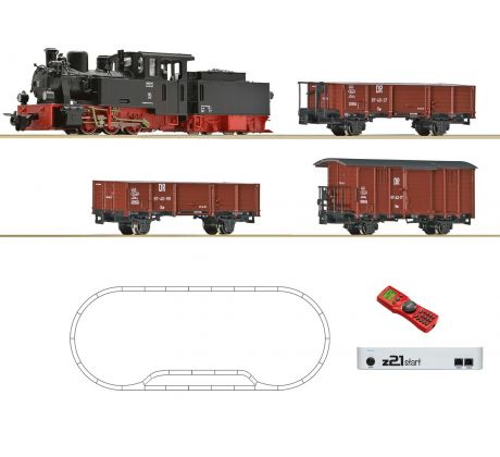 31031 - H0e Digital Start Set: Parní lokomotiva s nákladním vlakem, DR