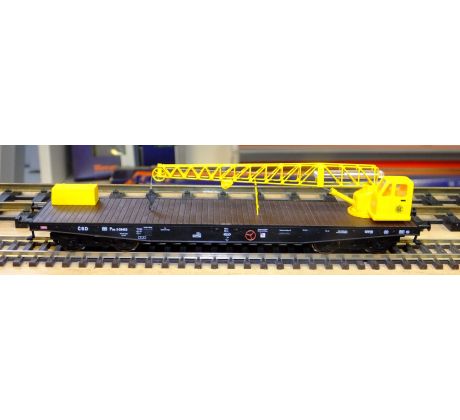 50002 - plošinový vůz Pao ČSD s jeřábem ČKD, číslo 3-38462