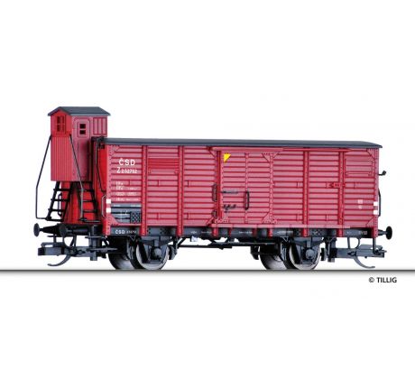 17363 - 2 osý uzavřený nákladní vůz Z ČSD, s brzdařskou budkou