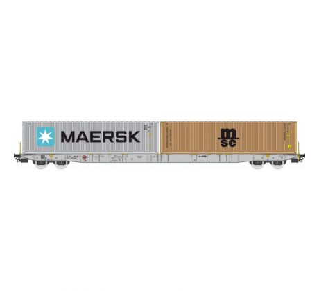 96010031 - Plošinový vůz Sggnss s nákladem kontejnerů VTG Maersk + MSC