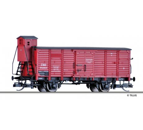 17353 - 2 osý uzavřený nákladní vůz Gg ČSD, s brzdařskou budkou