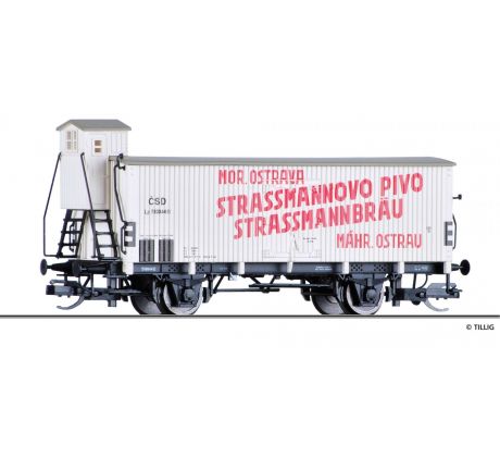 17392 - 2. osý chladící vůz na přepravu piva Lp ČSD Strassmanovo pivo