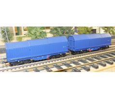 76446 - 2-dílný set: 4 osé teleskopické vozy na přepravu svitků oceli ZSSK Cargo