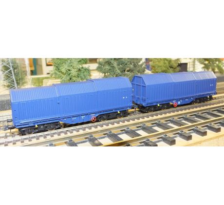 76446 - 2-dílný set: 4 osé teleskopické vozy na přepravu svitků oceli ZSSK Cargo