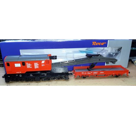 56239 - Kolejový jeřáb s ochranným vozem, ÖBB
