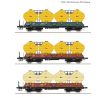 77001 - 3-dílný set vozů na přepravu cementu Uacs 451.1 ČSD