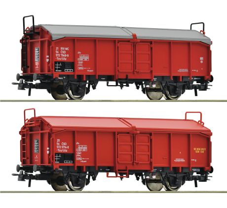77040 - 2-dílný set vozů s posuvnými střechami Tams /Utz/ ČSD