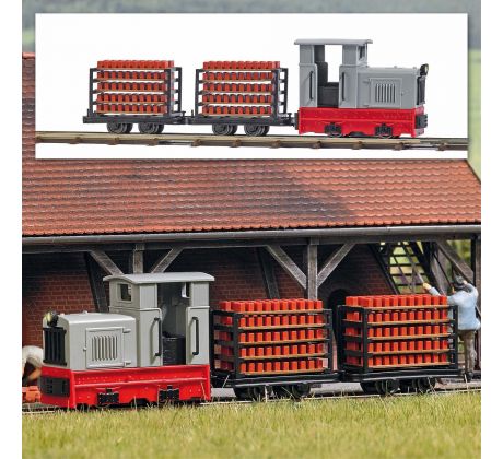 12014 - Start set polná dráhy s lokomotivou Gmeinder 15/18 a vozíky s cihlami