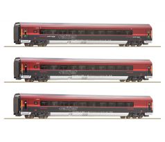 74041 - 3-dílný set rychlíkových vozů Railjet, DCC, osvětlení