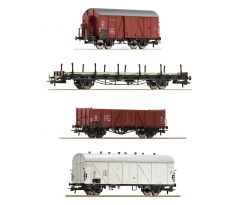 6600101 - 4.vozový set se čtyřmi nákladními vozy Polských státních drah PKP