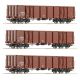6600103 - set se třemi 4-nápravovými otevřenými nákladními vozy typu Eas 5948 DR