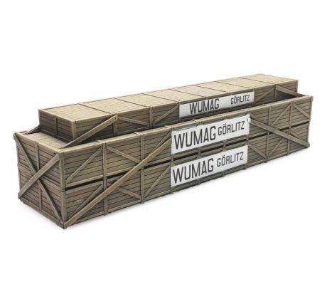 487.801.54 - Náklad na plošinový vůz SSyms46 - přepravní box Wumag Görlitz