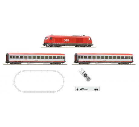 5110005 - z21 start digitální souprava: Dieselová lokomotiva řady 2016 s rychlíkem Eurocity ÖBB
