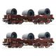 76338 - Set dvou plošinových vozů loženými plechovými svitky Shimmns SNCB