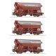 77052 - Set tří samovýsypných vozů Tdgs  DB „Quarzwerke‟