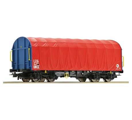 6600085 - 4. osý plošinový vůz na přepravu plechových svitků s plachtou OnRail
