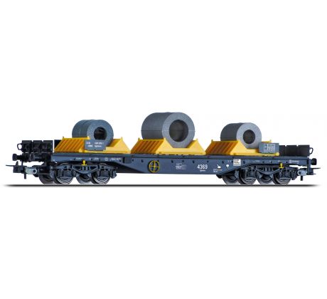 76753 - 4-osý plošinový vůz Sgmmns 4505 On Rail GmbH s nákladem svitků
