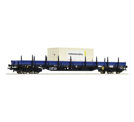 77686 - 4 osý klanicový vůz Regs ProRail, ložený kontejnerem