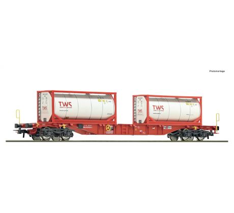6600077 - 4. osý kontejnerový vůz Sgnss der ÖBB/RCW, ložený výměnnými nástavbami TWS