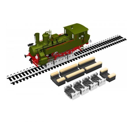 PRR-HO-04 - Sada 4 kusů válečkových segmentů na zkoušení a čištění lokomotiv HO + čistící plsti