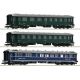 6200036 - Set tří kořistních rychlíkových vozů ČSD. epocha III