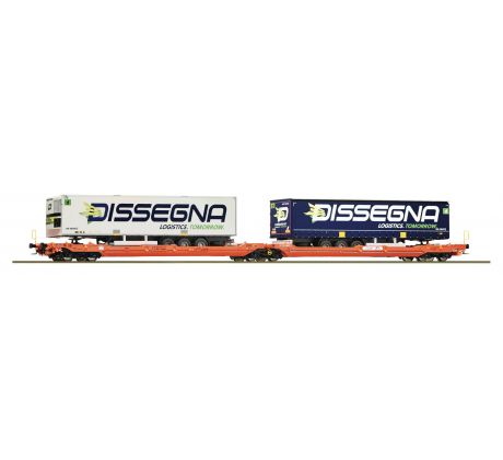 77395 - Dvojdílný kapsový kloubový vůz typ Sdggmrs 738/T3000e Wascosa.