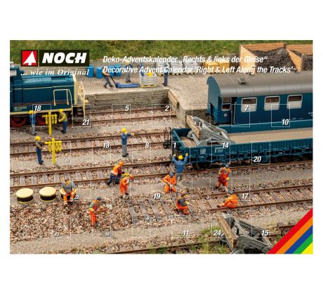 65592 Adventní kalendář „Na koleji vpravo i vlevo“ 24 ks figurek traťových dělníků