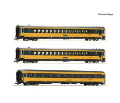 6200082 - Set tří rychlíkových vozů Bmpvz, Bpwmz, ABmz Regiojet
