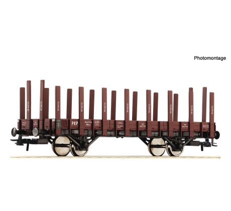 6600148 - 2-osý plošinový vůz Pdk 31 PKP s klanicemi