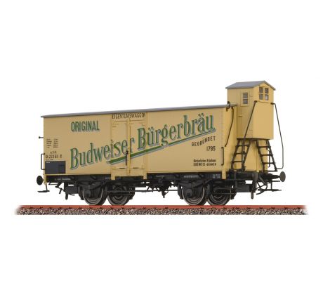 51260 - 2. osý krytý vůz Gb "Budweiser Bürgerbräu" kkStB