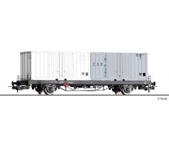 77073 - 2-osý vůz Lgkks 4444 DR ložených 20' kontejnery DR a ČSD