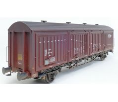 EX22080 - 4-osý nákladní vůz Hbis EUROP NS, 8 výztuh ve vratech, hnědý, bílé pruhy, patinovaný
