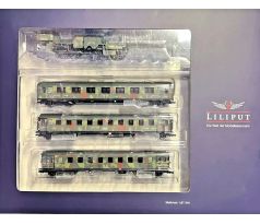 L130002 - Parní lokomotiva BR 42 1701 DRB v maskovacím nátěru se soupravou vozů DRB "doprava vojsk"