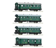 6200088 - Souprava se třemi osobními vozy a zavazadlovým vozem (ex DRG 'Donnerbüchsen') ČSD