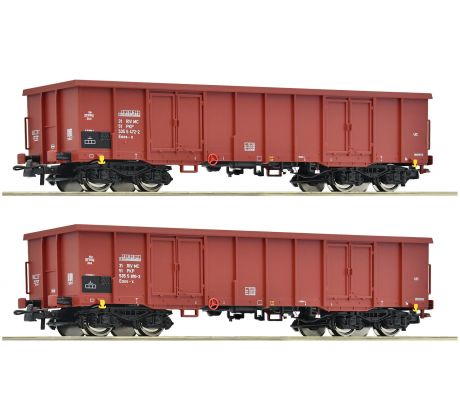 6600171 - Set se dvěma otevřenými nákladními vozy typu Eaos PKP