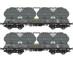900023 - Set dvou vozů čtyřnápravových vozů na sypké hmoty typu Uacs-x PKP