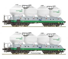 6600237 - 2-dílný set vozů na přepravu cementu Uacs 451.1 ČD