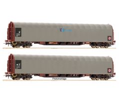 6600159 - Set  - 4. osých plošinových vozů s plachtou Rils-y ČD Cargo