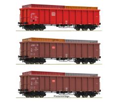 6600291 - 3-dilný set 4-osých otevřených vozů Eanos-x DB